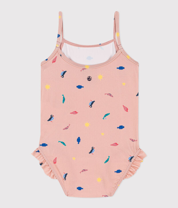 Baby-Badeanzug aus recyceltem Material rosa/vielfarbig