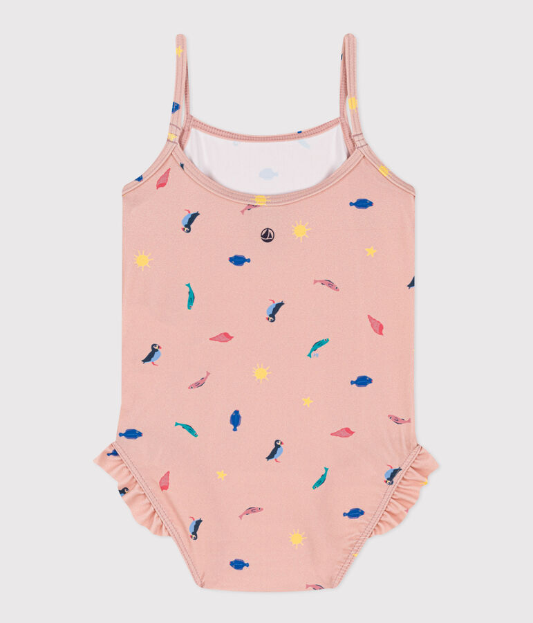 Baby-Badeanzug aus recyceltem Material rosa/vielfarbig