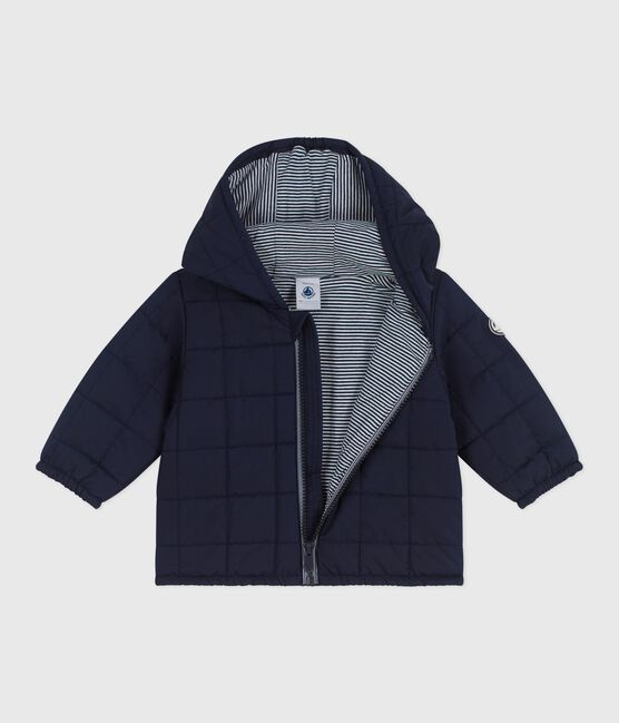 Leichte Baby-Winterjacke einfarbig blau SMOKING