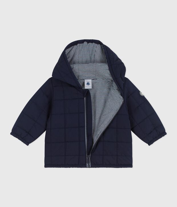 Baby-Winterjacke aus einfarbigem Polyester blau