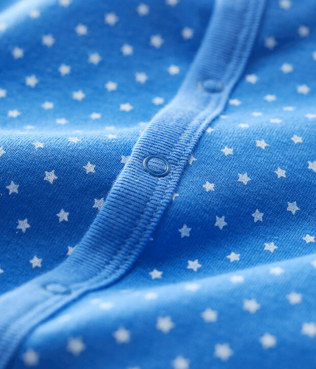Baby-Overall aus Bio-Baumwolle blau/weiss