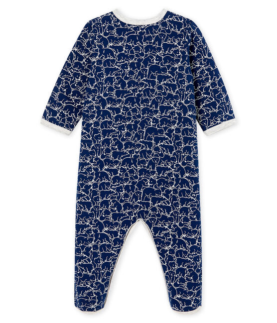Baby-Strampler aus Molton für Jungen blau MAJOR/weiss MARSHMALLOW
