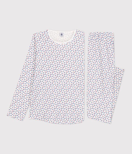 Kinderpyjamas aus Baumwolle mit Blumenmotiv für Mädchen weiss MARSHMALLOW/weiss MULTICO