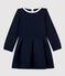 Langärmeliges Kinderkleid für Mädchen blau SMOKING