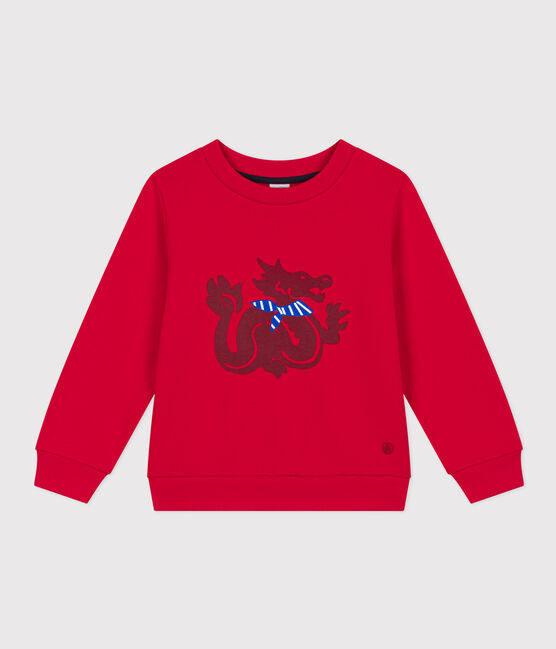 Sweatshirt aus Molton für Kinder/Jungen rot CORRIDA
