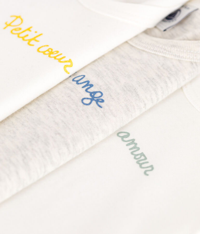 3er-Set &auml;rmellose Baby-Bodys aus einfarbiger Baumwolle vielfarbig