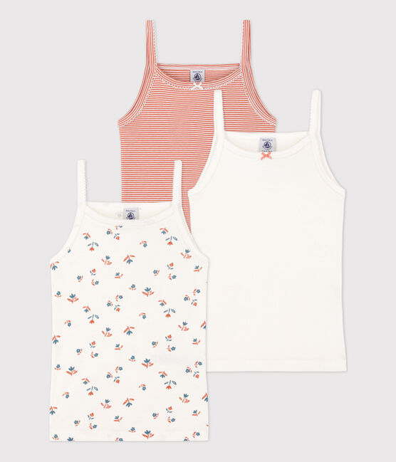 3er-Set Spaghetti-Tops aus Baumwolle mit Blumenmuster für Mädchen variante 1
