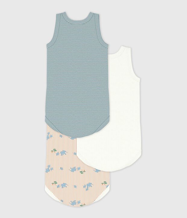 Set &auml;rmellose Baby-Bodys aus Baumwolle mit Elefanten-Motiv vielfarbig