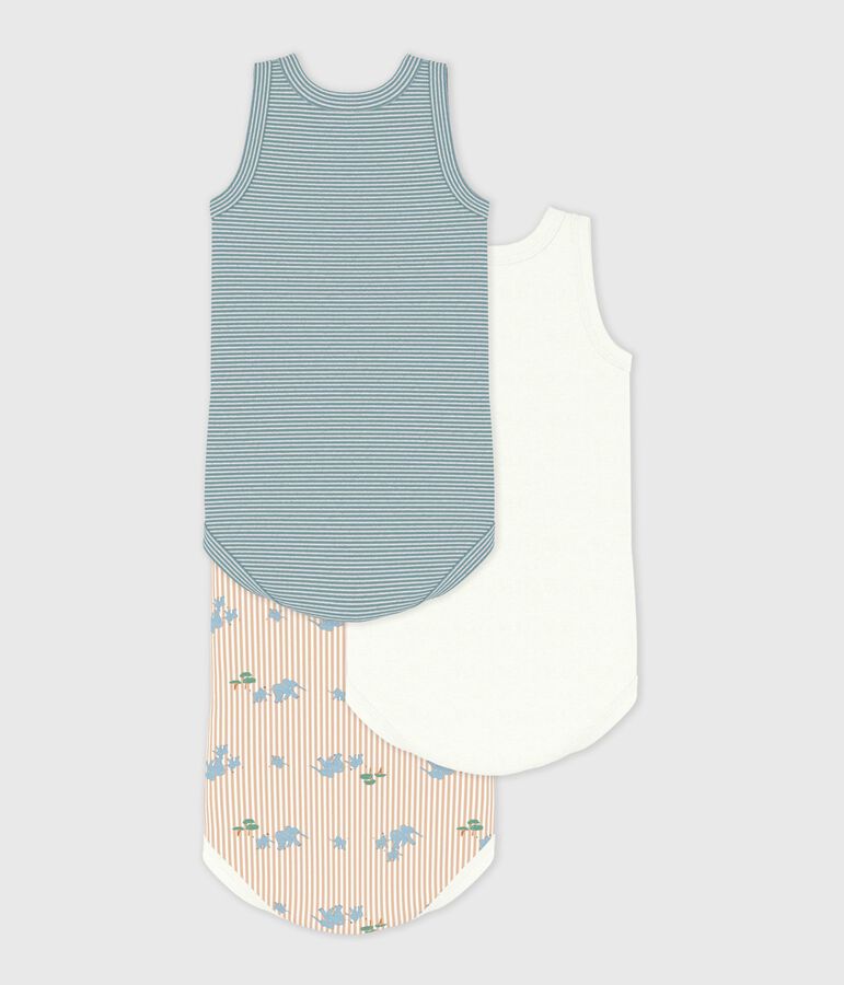 Set &auml;rmellose Baby-Bodys aus Baumwolle mit Elefanten-Motiv vielfarbig