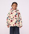 Kapuzenjacke f&uuml;r Kinder aus Sherpa mit Blumenmuster naturfarben/vielfarbig