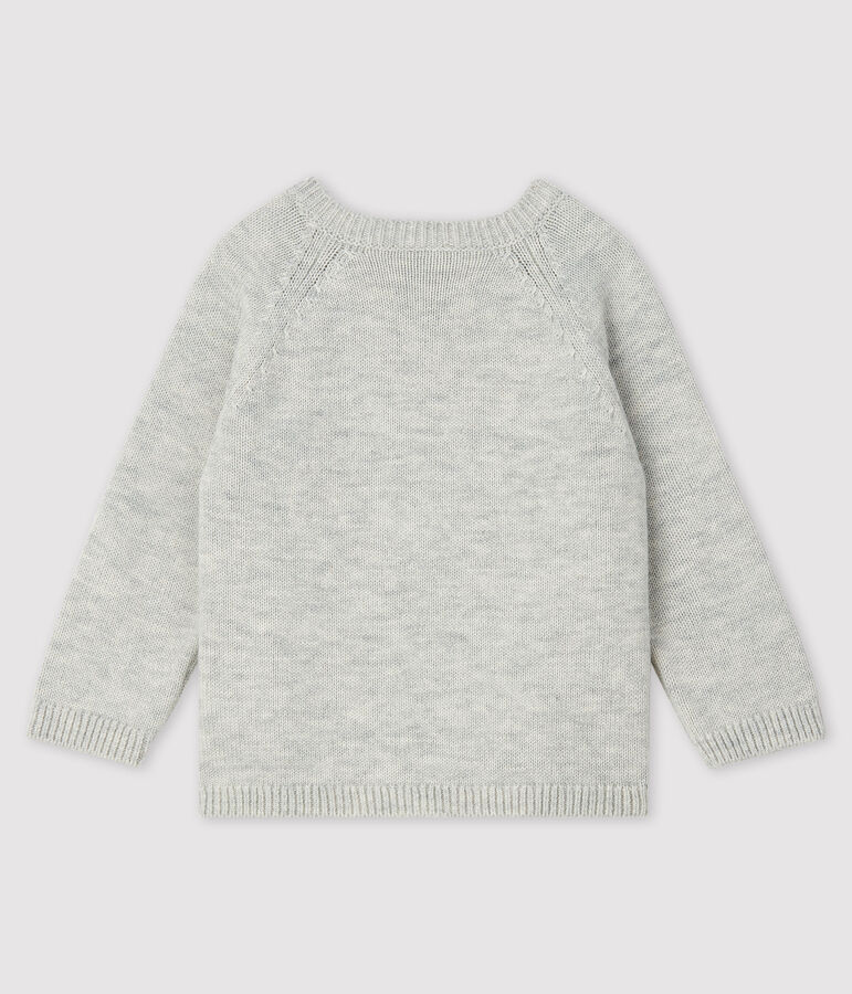 Baby-Pullover mit Muster f&uuml;r Jungen grau