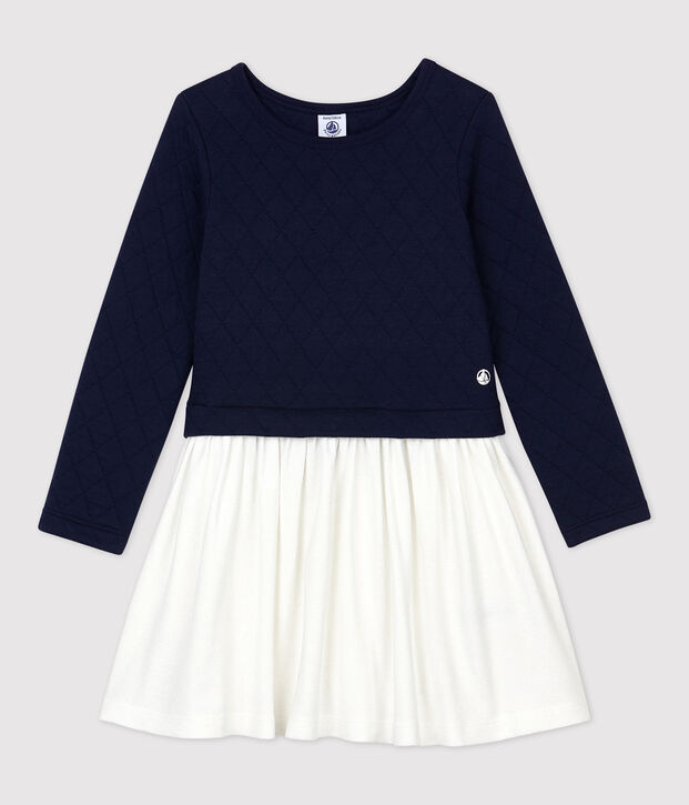Lang&auml;rmeliges Kinder-Kleid aus Doppeljersey f&uuml;r M&auml;dchen blau/vielfarbig