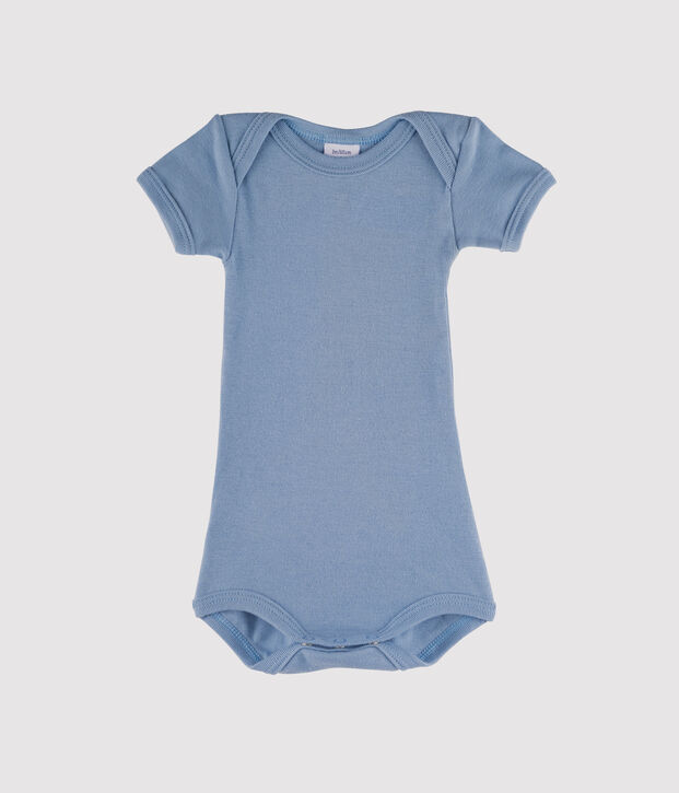 Kurz&auml;rmeliger Baby-Body f&uuml;r Jungen blau