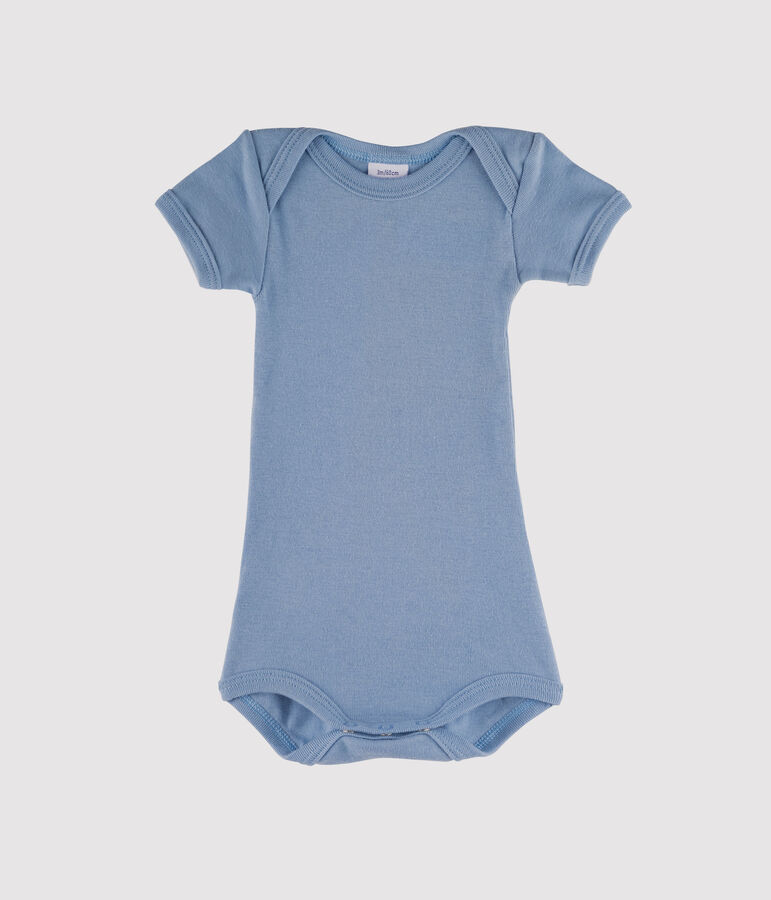 Kurz&auml;rmeliger Baby-Body f&uuml;r Jungen blau