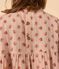 Langärmeliges Kleid mit Blumenprint aus Baumwollgaze für Kinder/Mädchen rosa SALINE/weiss MULTICO