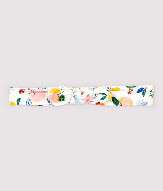 Kinder-Stirnband aus Baumwolle Mädchen weiss MARSHMALLOW/weiss MULTICO