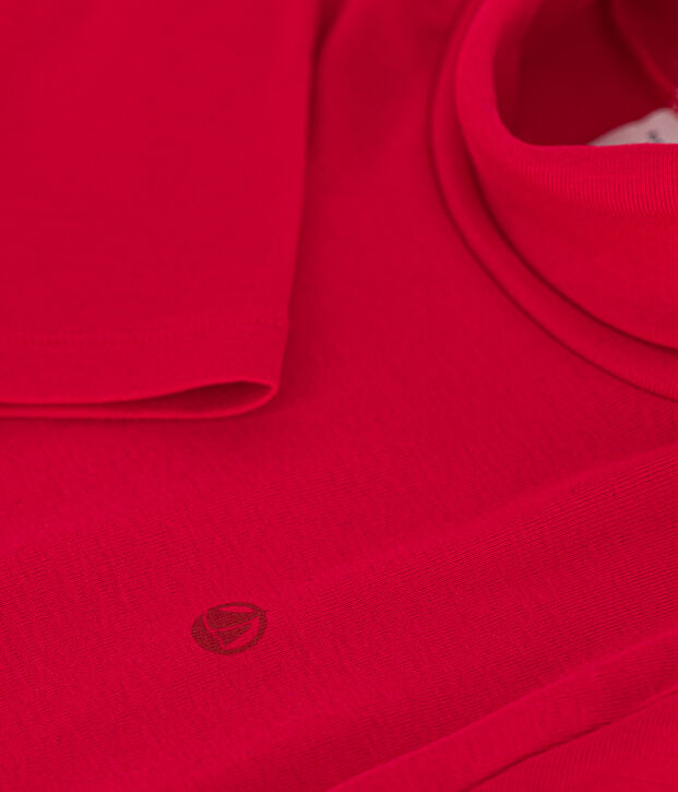 Kinder-Rollkragenshirt aus Baumwolle rot