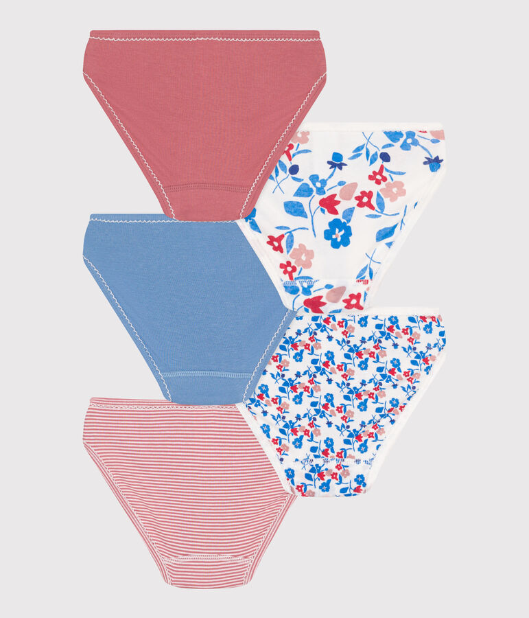 5er-Set Kinder-Slips aus Baumwolle mit Blumenmotiv vielfarbig