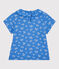 Kurzärmeliges T-Shirt aus Baumwolle für Mädchen blau BRASIER/grau MARSHMALLOW