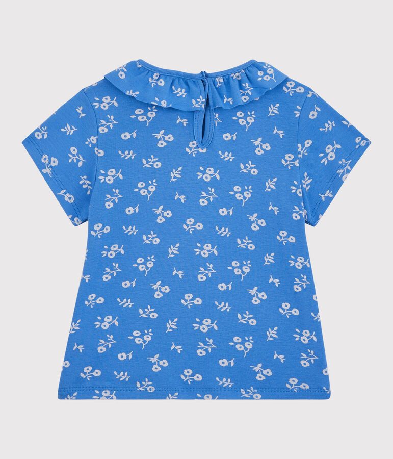 Kurz&auml;rmeliges T-Shirt aus Baumwolle f&uuml;r M&auml;dchen blau/weiss