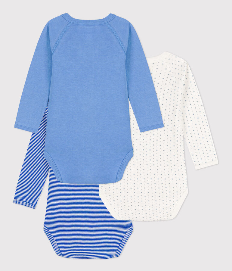 3er-Set bedruckte lang&auml;rmelige Bodys aus Baumwolle vielfarbig