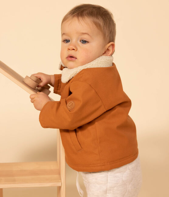 Mit Sherpa gefütterte Kurzweste für Babys braun ECUREUIL