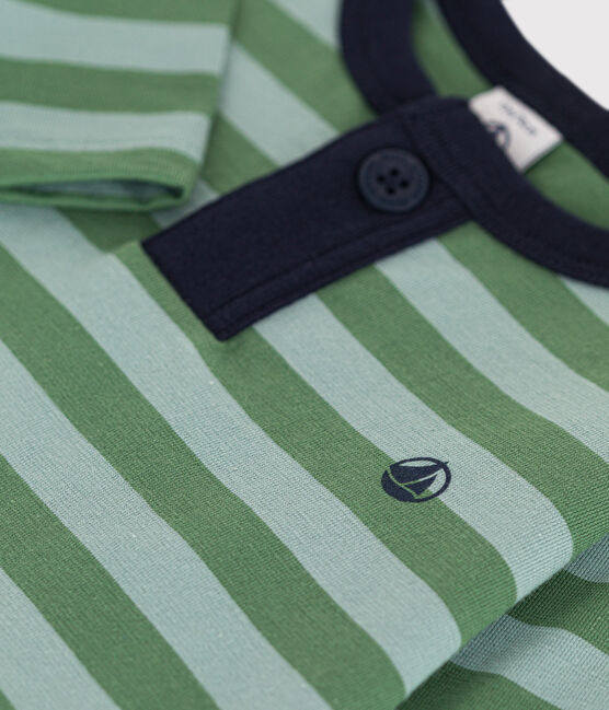Langärmeliges Baby T-Shirt aus feinem Jersey grün PALMERAIE/ PAUL