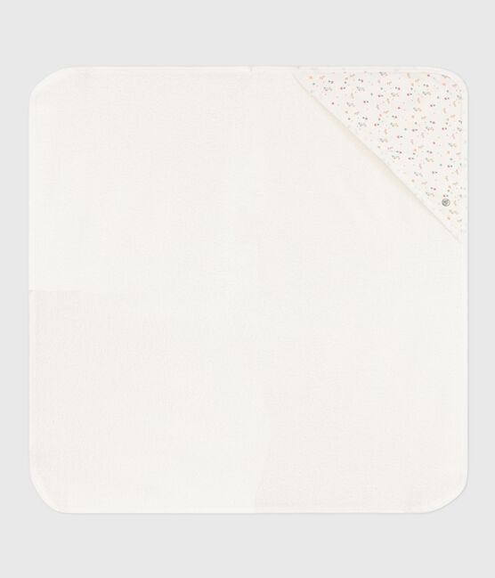 Viereckiges Baby-Badetuch aus Baumwolle weiss MARSHMALLOW/weiss MULTICO