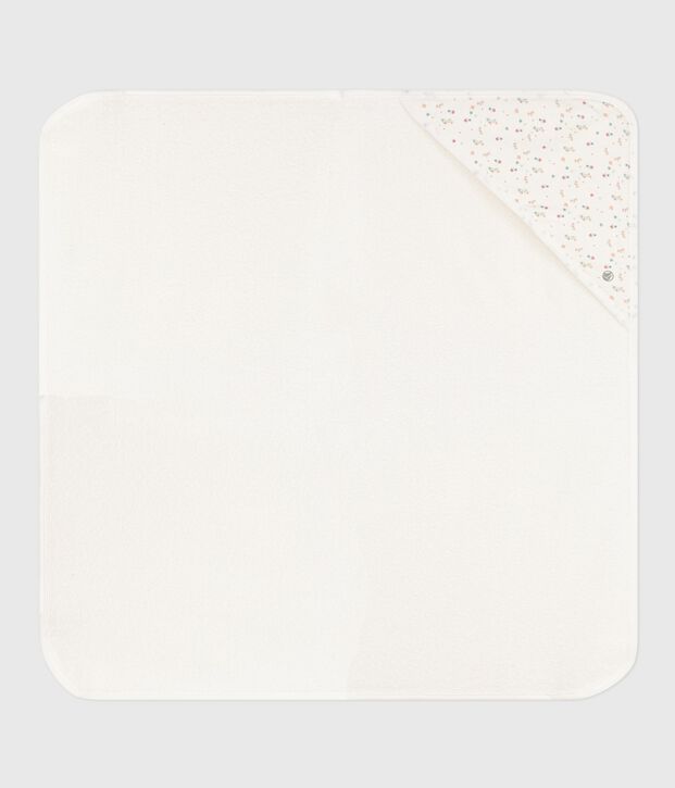 Viereckiges Baby-Badetuch aus Baumwolle weiss/vielfarbig