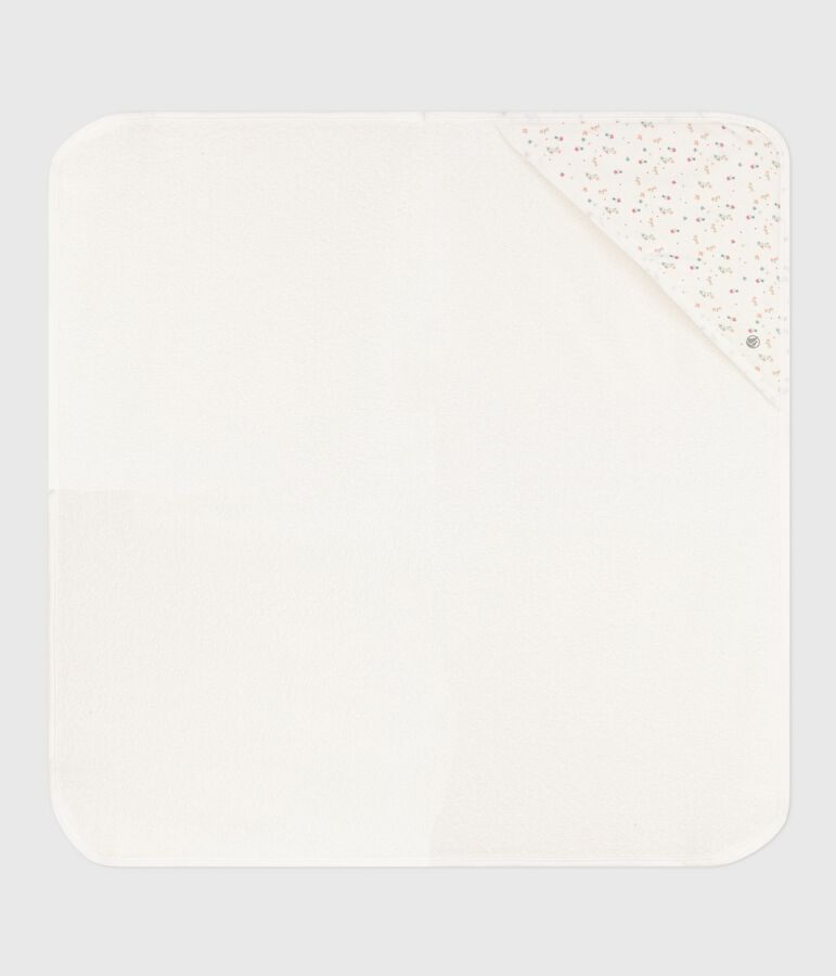 Viereckiges Baby-Badetuch aus Baumwolle weiss/vielfarbig