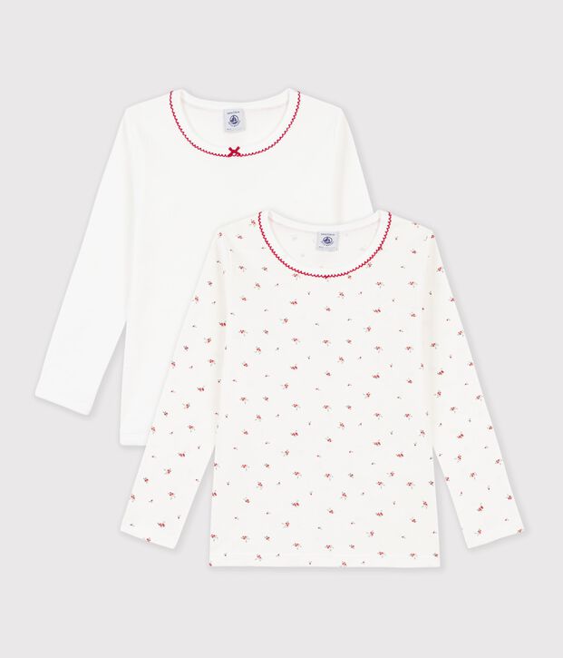 Set lang&auml;rmeliger Kinder T-Shirts aus gemusterter Baumwolle vielfarbig