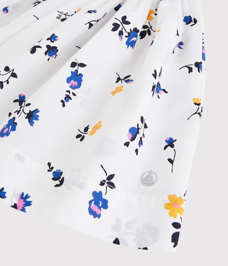 Kinderrock aus Popeline f&uuml;r M&auml;dchen weiss/vielfarbig