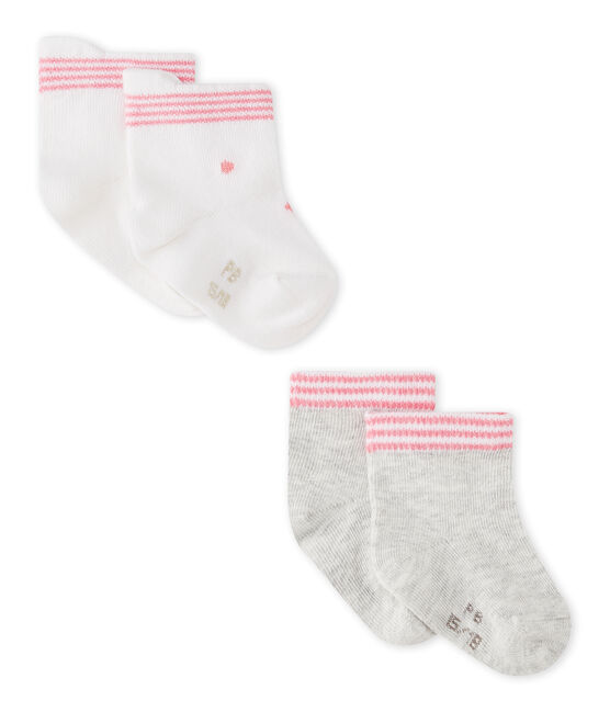 Unisex-Baby-Socken im 2er-Set weiss LOT
