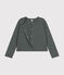 Damen-Cardigan aus Doppeljersey mit Druckknöpfen grün THUYA