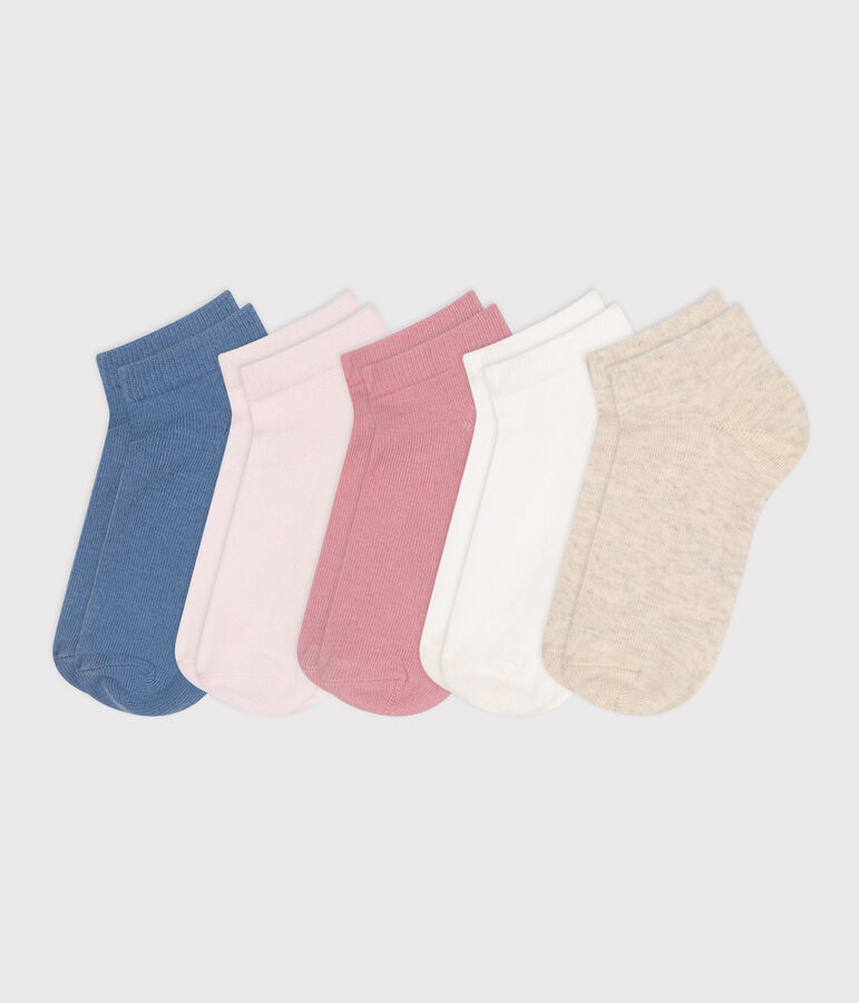 5er-Set Kinder-Socken aus einfarbiger Baumwolle vielfarbig