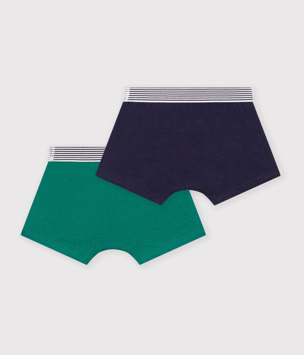Set Kinder-Boxershorts aus einfarbiger Baumwolle mit Elastan vielfarbig