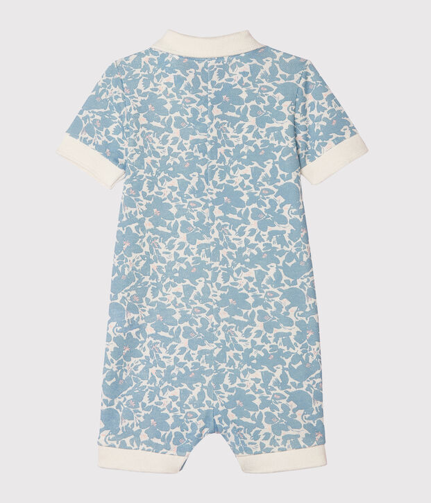 Gemusterter Baby-Polo-Kurzoverall f&uuml;r Jungen weiss/vielfarbig