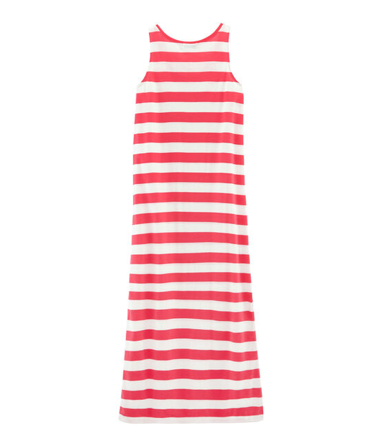 Armelloses kleid damen rosa GROSEILLER/weiss MARSHMALLOW