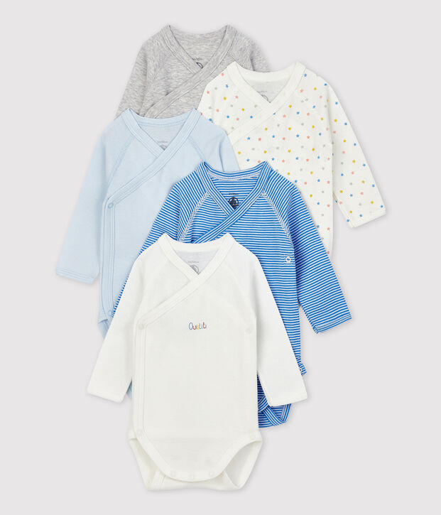 5er-Set Baby-Bodys aus Bio-Baumwolle vielfarbig