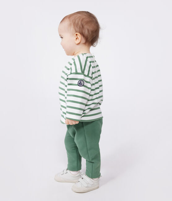 Baby-Matrosenoberteil aus dicker Baumwolle grün MARSHMALLOW/ PALMERAIE
