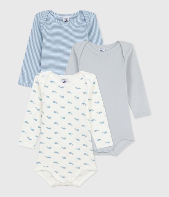 Set langärmeliger Baby-Bodys aus Baumwolle mit Walmotiv variante 1