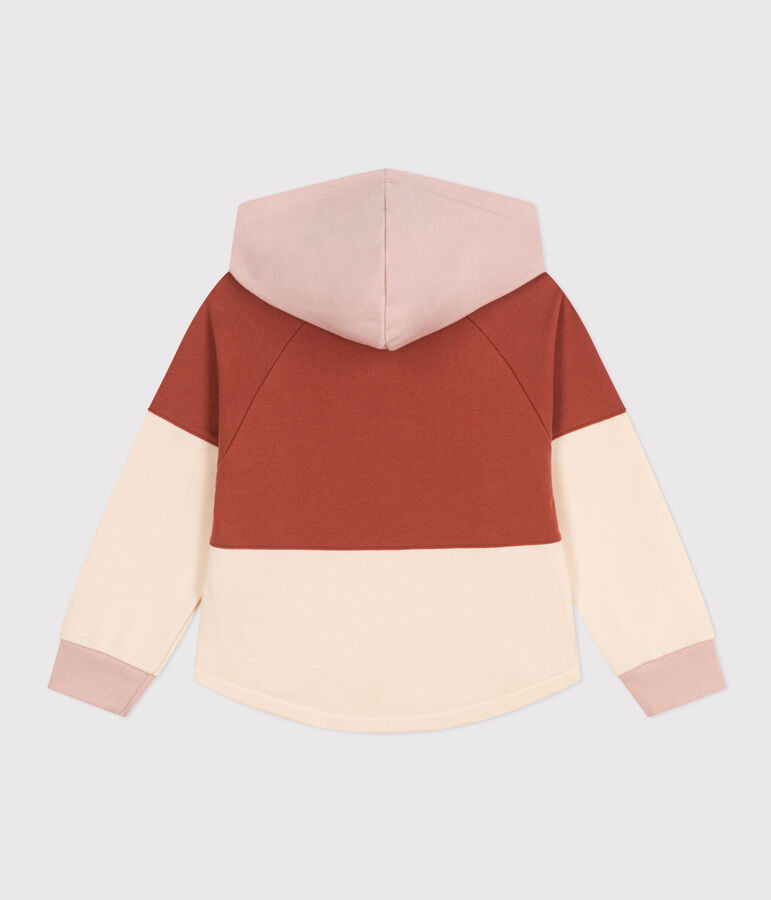 Kinder-Sweatshirt mit Kapuze aus Molton f&uuml;r M&auml;dchen braun/vielfarbig