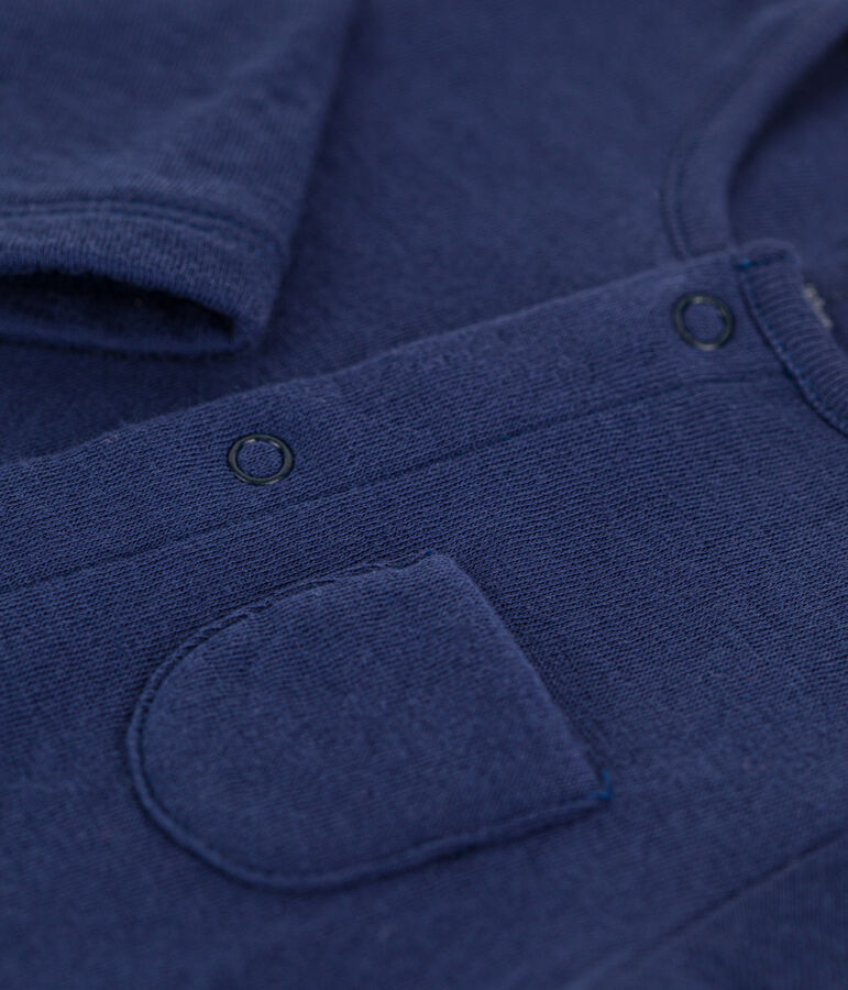 Langer einfarbiger Baby-Overall aus Bio-Doppeljersey blau