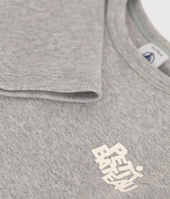 Langärmeliges Baby-T-Shirt aus Baumwolle grau CHATON CHINE