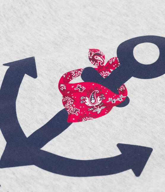 Kurzärmeliges T-Shirt aus Baumwolle für Jungen grau POUSSIERE CHINE