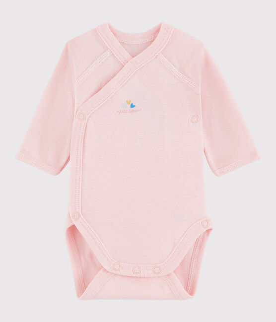 Langärmeliger Baby-Body in Wickelform Mädchen rosa MINOIS