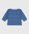 Baby-Streifenshirt aus Baumwolle mit M&ouml;wenaufn&auml;her blau/blau