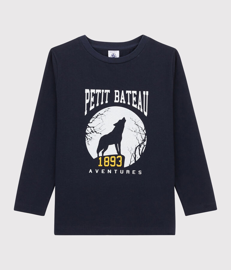 Kinder-T-Shirt mit Siebdruck f&uuml;r Jungen blau SMOKING