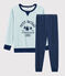 Kinderpyjama aus Nicki mit Yetimotiv für Jungen blau MEDIEVAL/weiss MULTICO