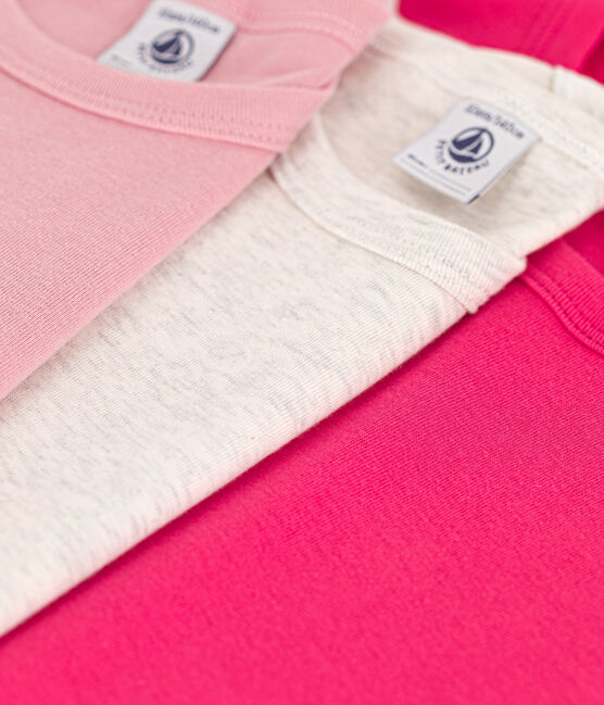 Kurzärmelige T-Shirts aus Baumwolle im 3er-Set für kleine Mädchen variante 1
